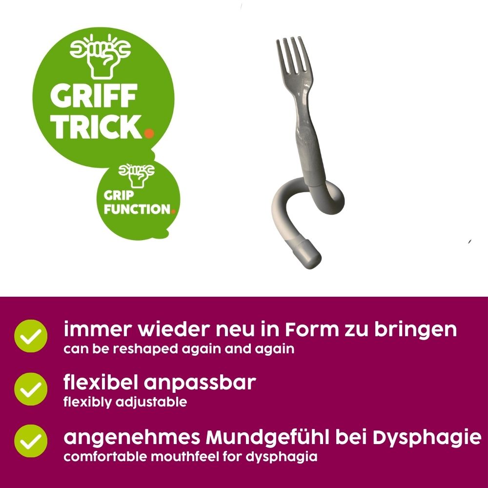 Plastic fork with flexible handle