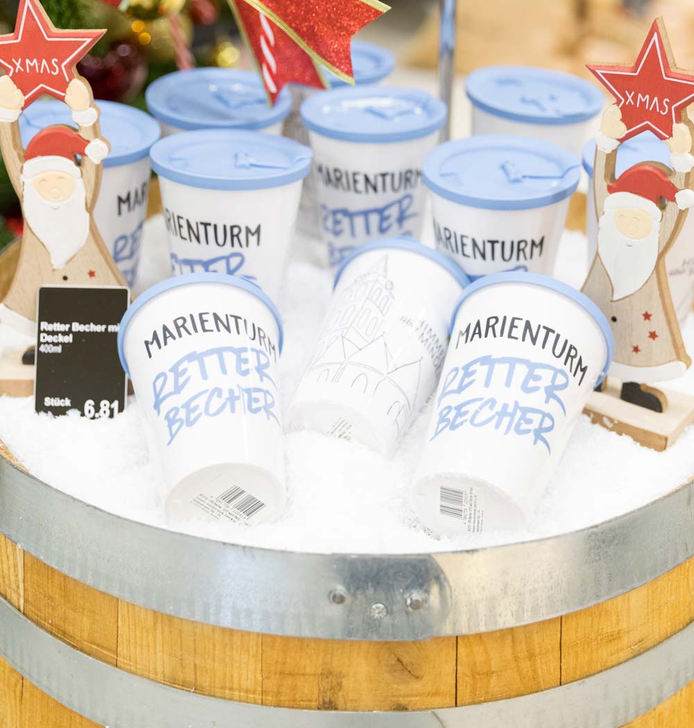 ORNAMIN-Coffee-to-go-Mehrwegbecher-Referenz-Marienturm-Retterbecher-Referenz ORNAMIN Mehrwegbecher mit "Retterbecher" Marinkirchturm Minden Motiv