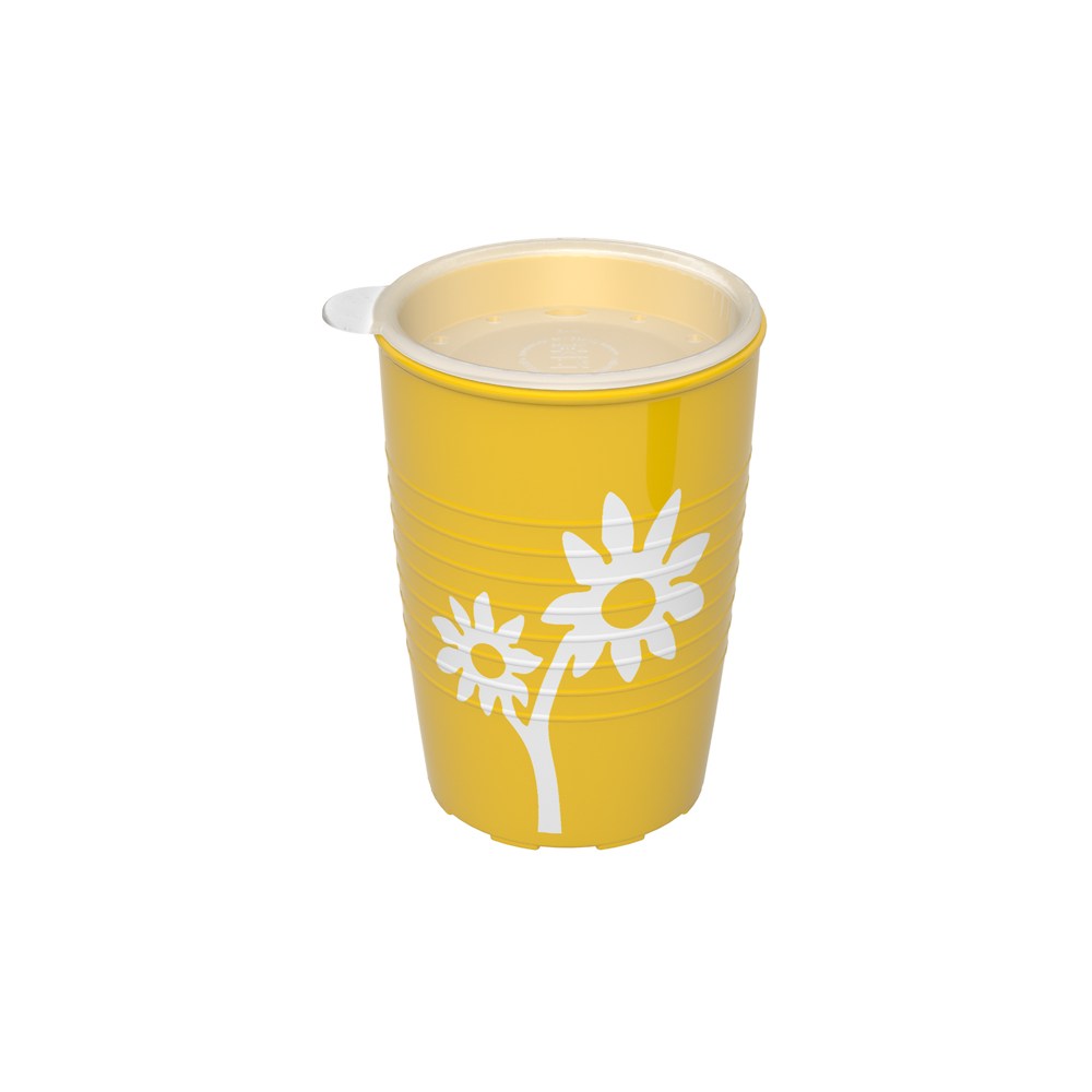 Non-slip cup flower with therapeutic drinking lid