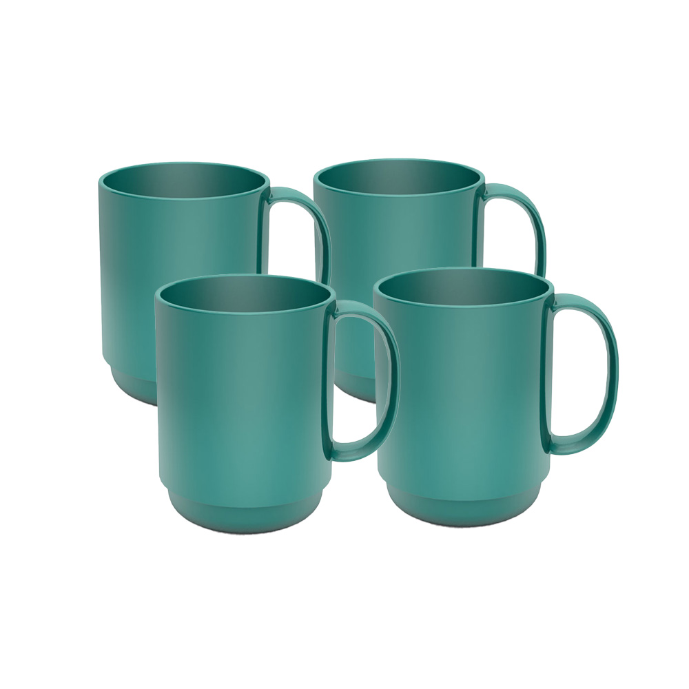 Set of 4 large handle mugs