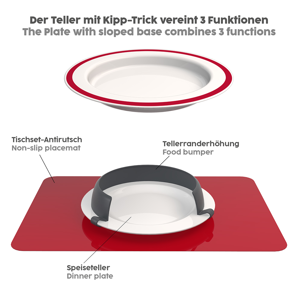 Large plate with sloped base