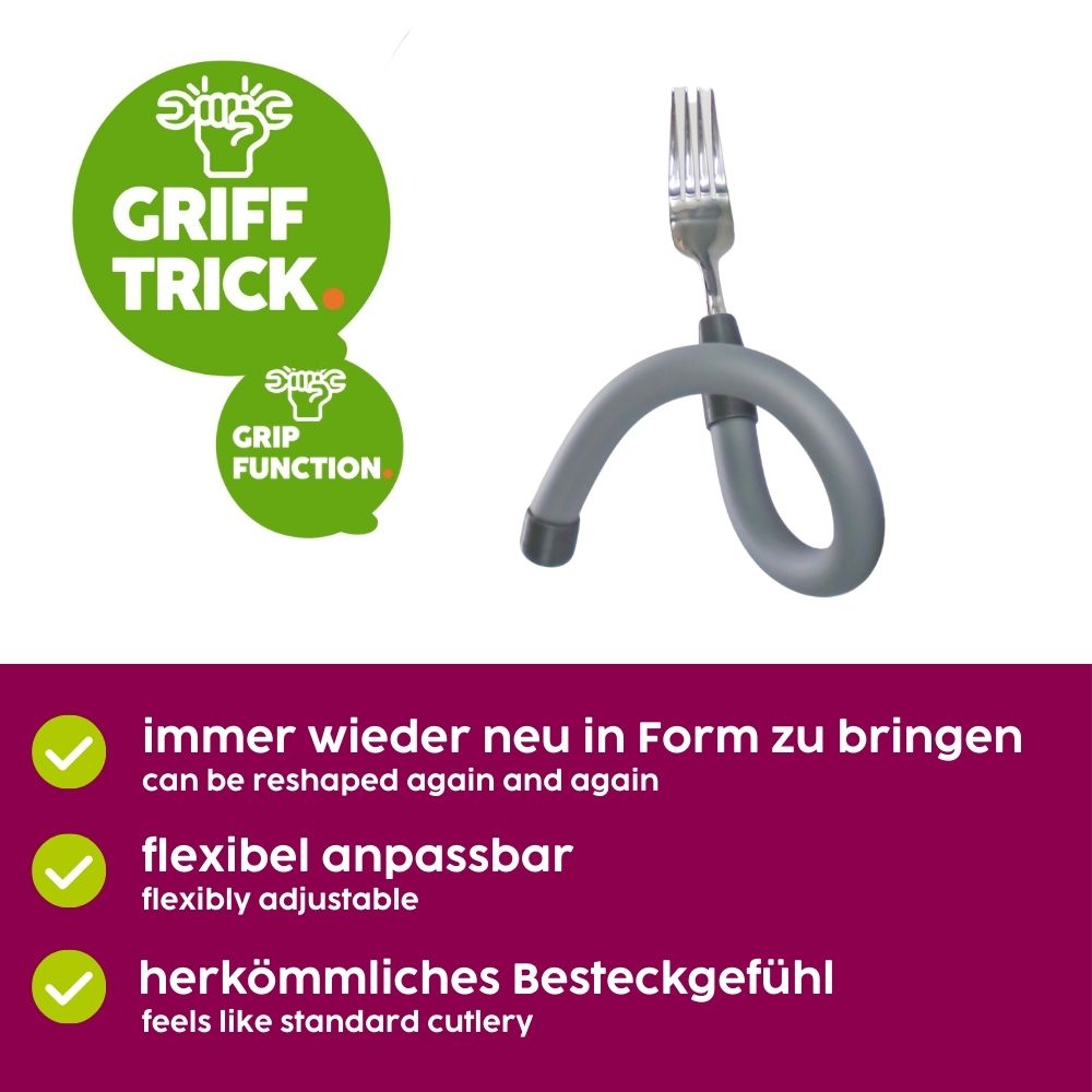 Stainless steel fork with flexible handle