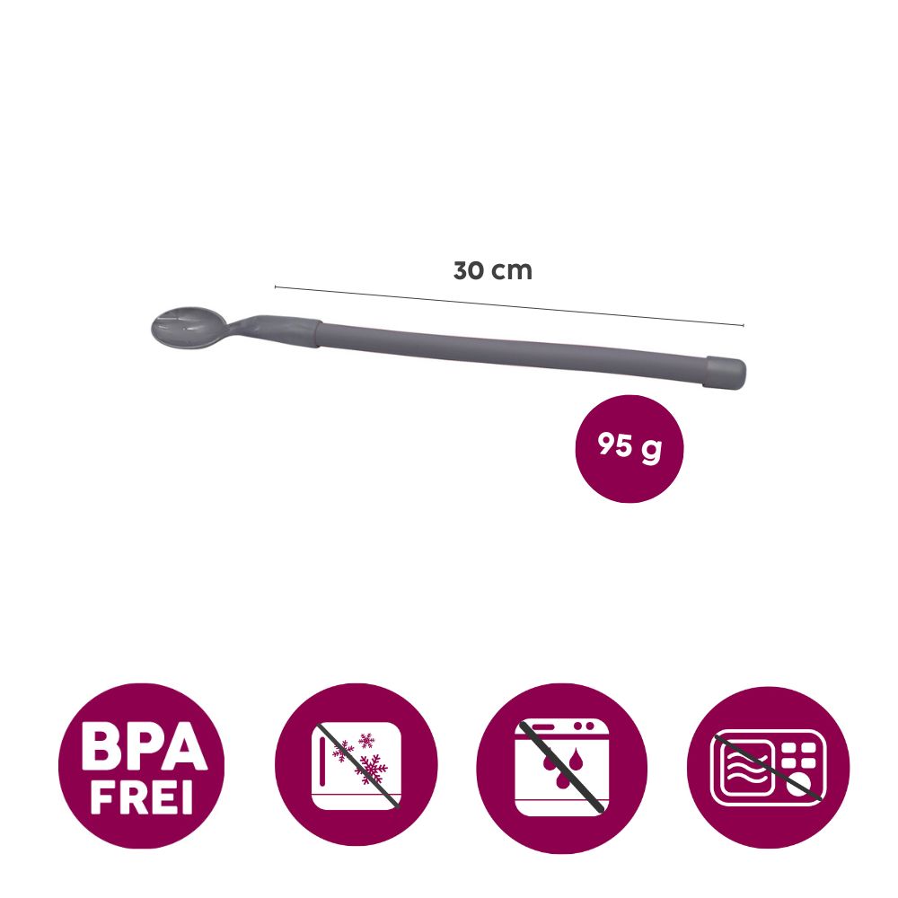 Plastic spoon with flexible handle