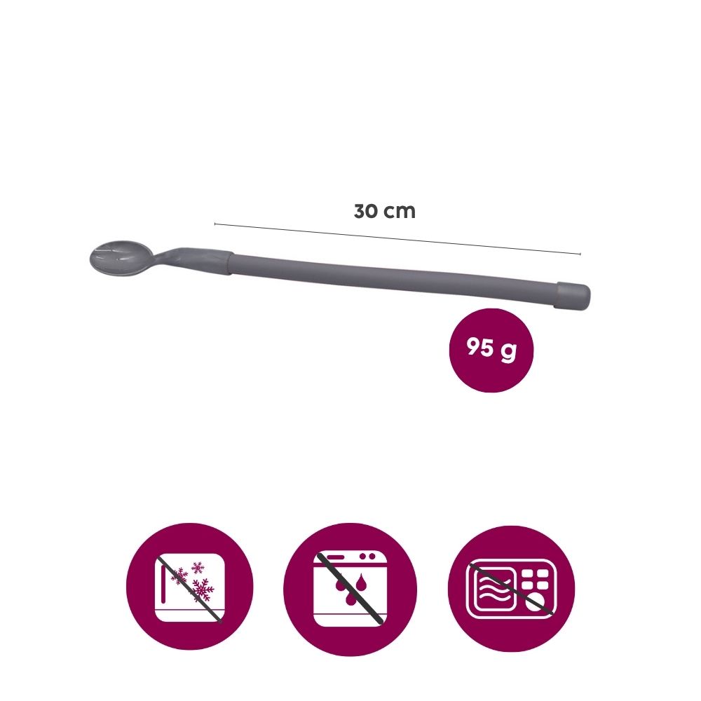 Plastic spoon with flexible handle