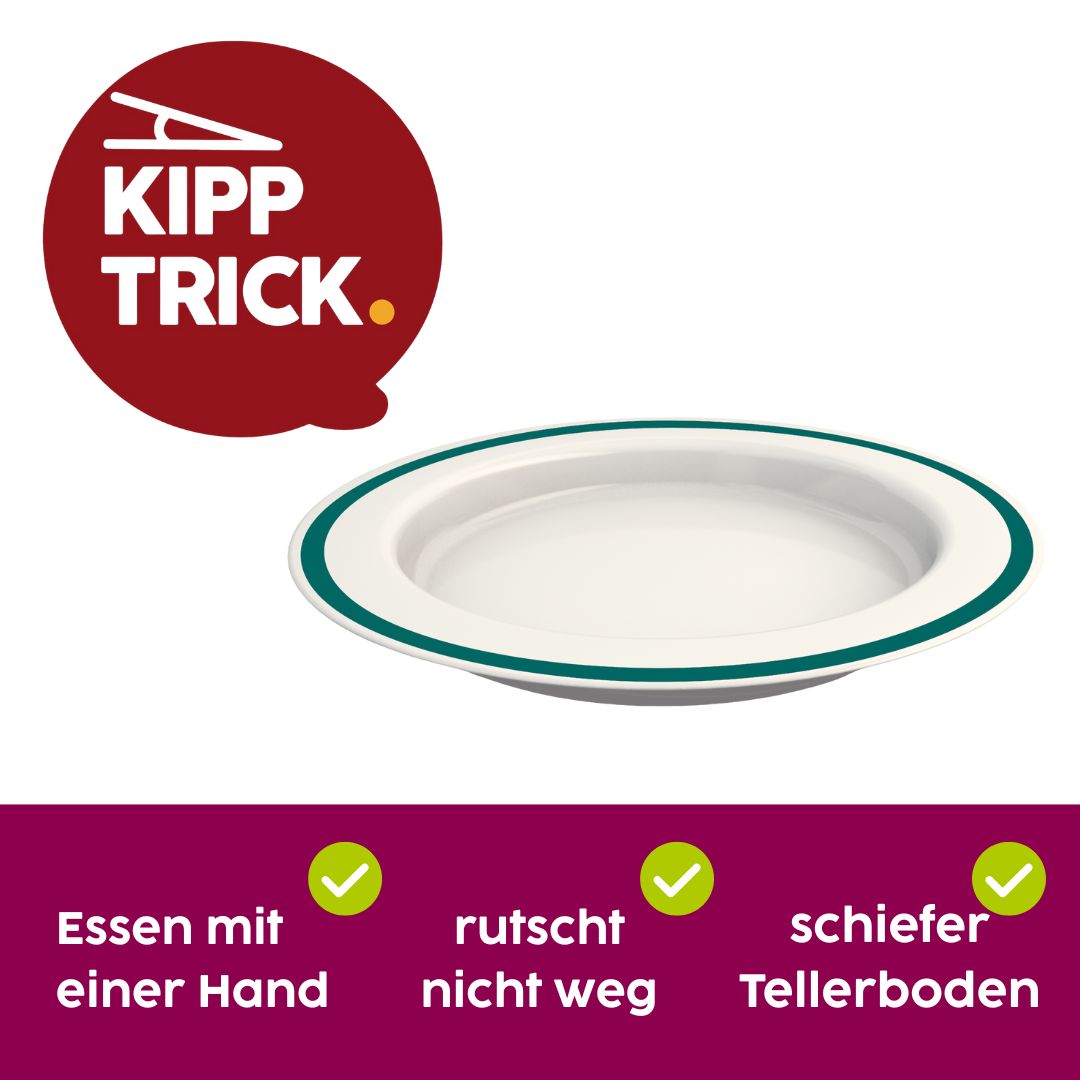 Großer Teller mit Kipp-Trick