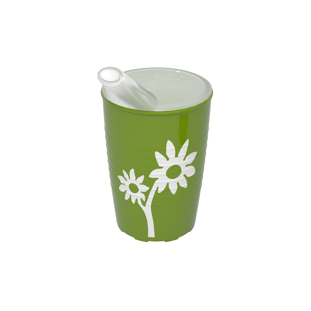 Becher mit Antirutsch-Trick Blume mit Schnabelaufsatz mit großer Öffnung