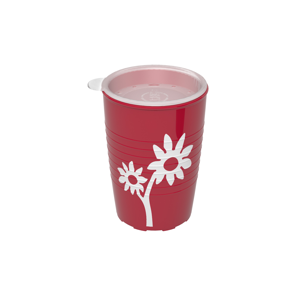 Becher mit Antirutsch-Trick Blume mit therapeutischem Trinkaufsatz
