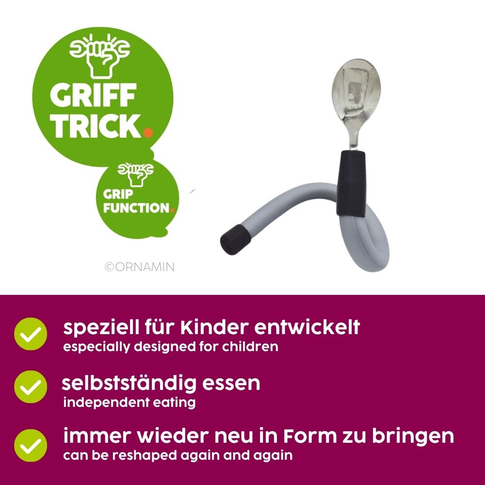 Edelstahl Kinderlöffel mit biegsamem Griff