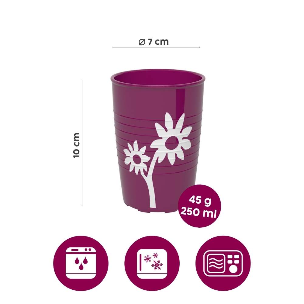 Non-slip cup with flower