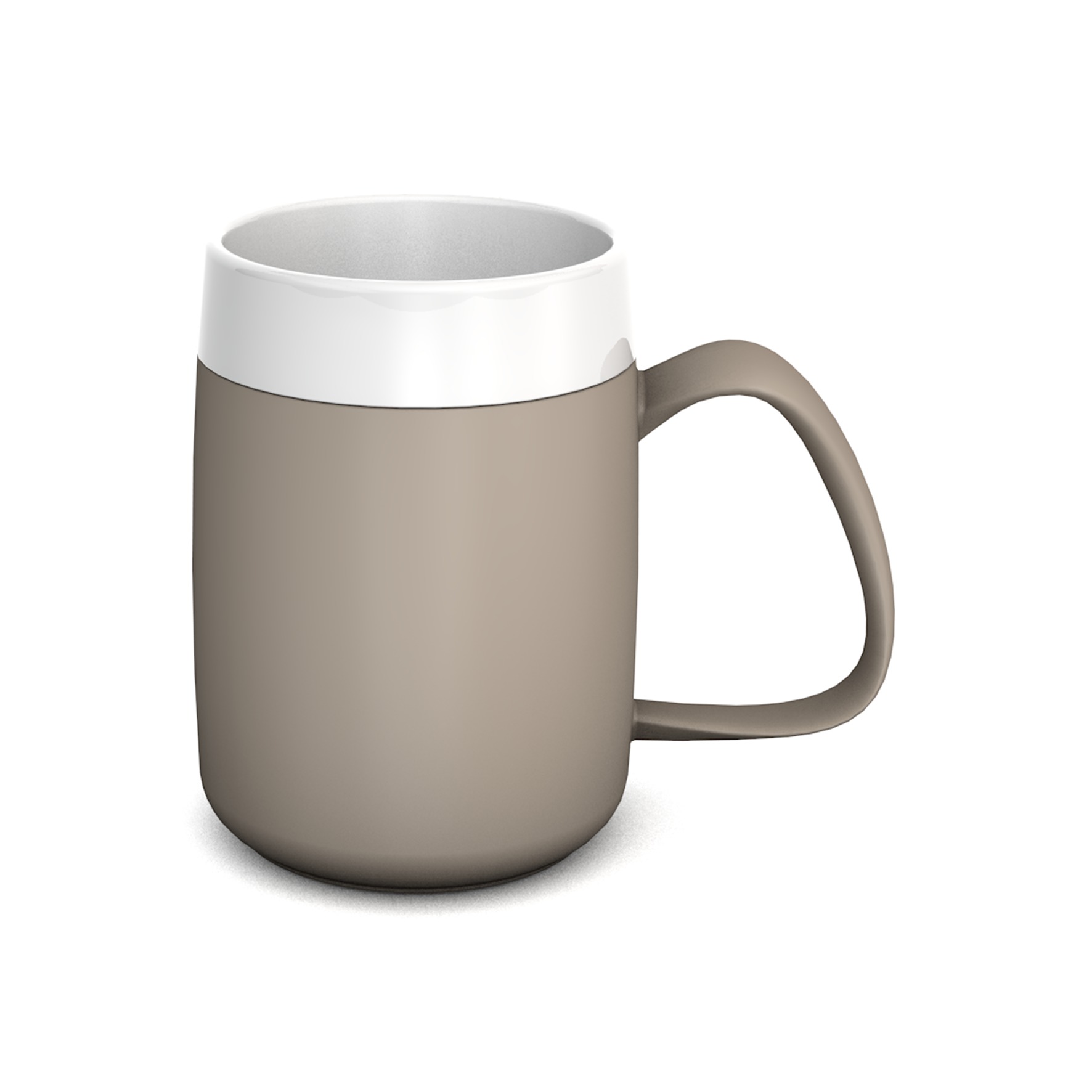 Mug with double wall and spouted lid large opening Mug with double wall and spouted lid large opening