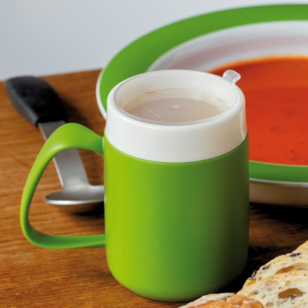 Mug with double wall and with discreet Drinking Lid 