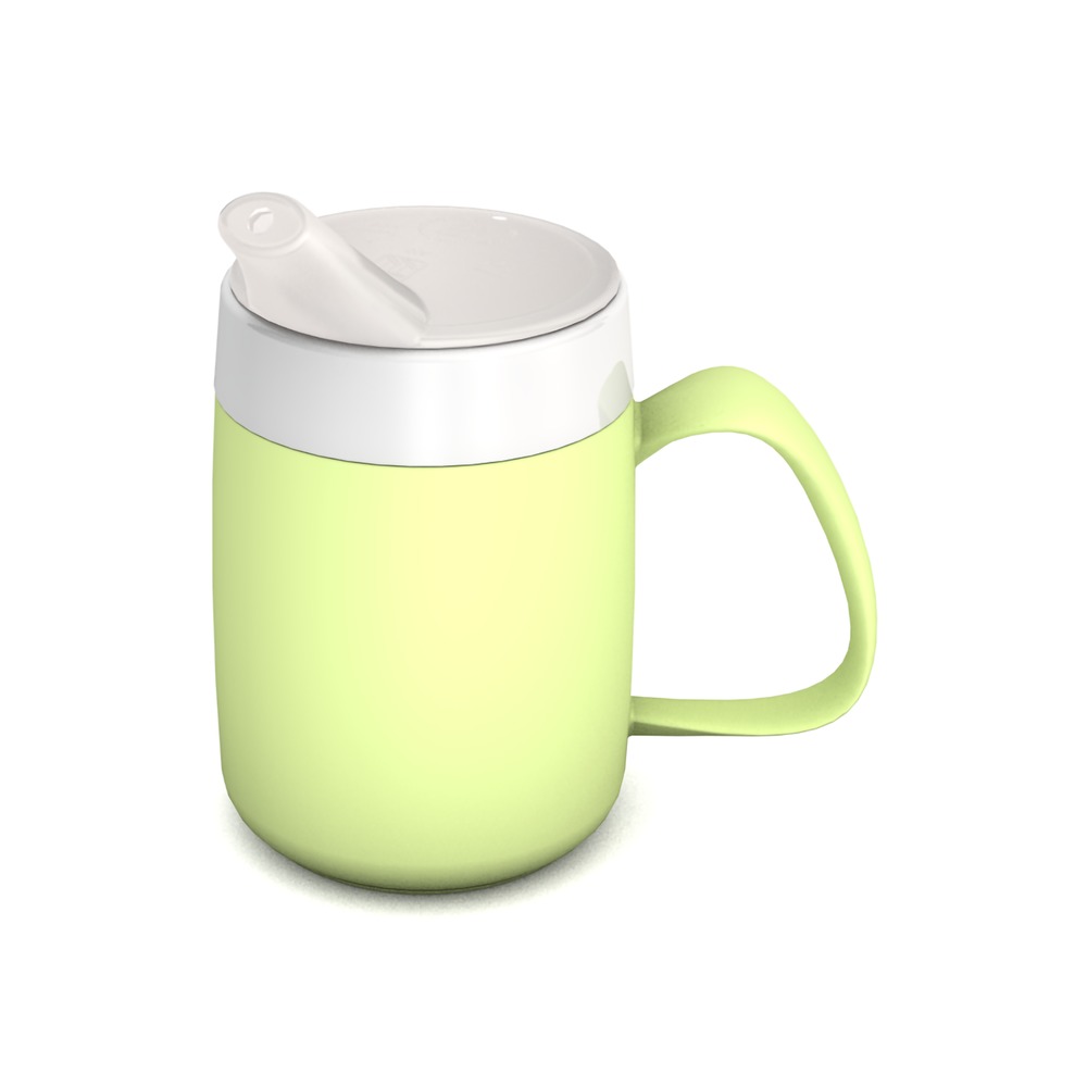 Mug with double wall and spouted lid small opening