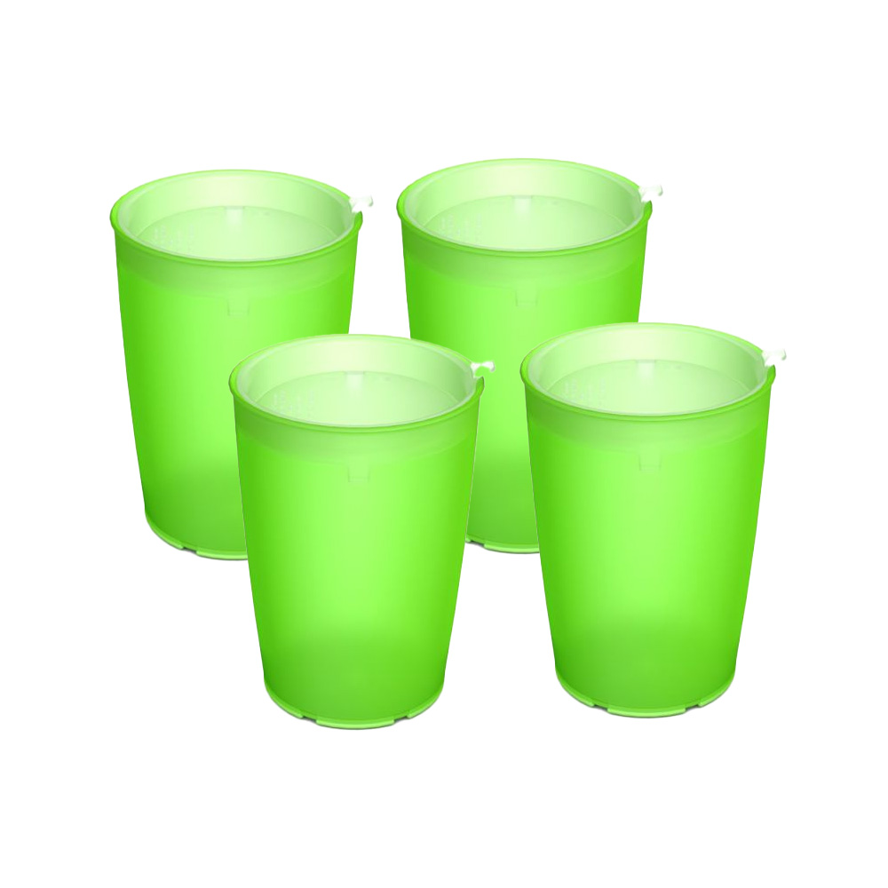 4er Set Pflegebecher mit unauffälligem Trinkaufsatz