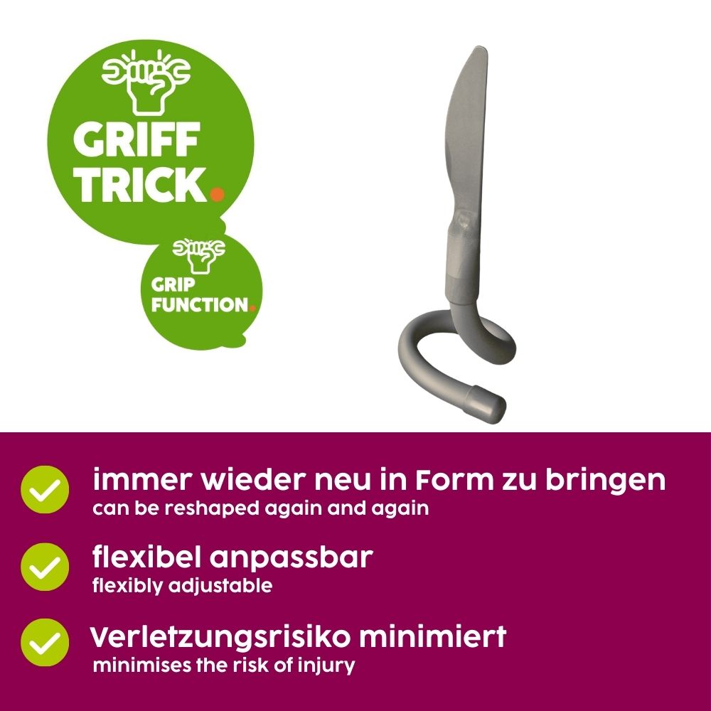 Plastic knife with flexible handle