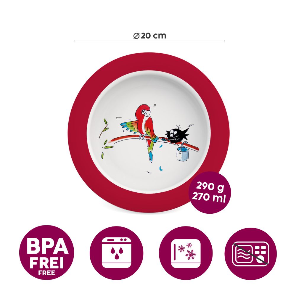 Kleiner Teller mit Kipp-Trick für Kinder