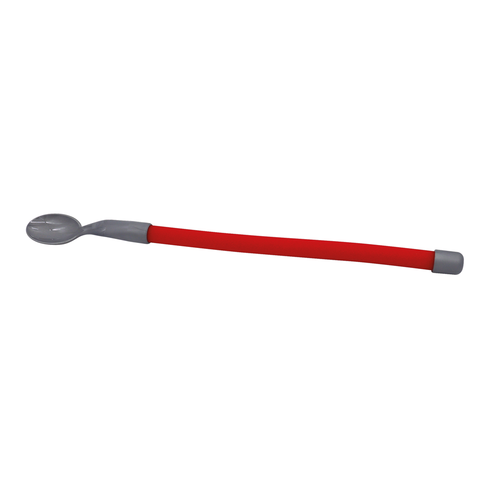 Plastic spoon with flexible handle