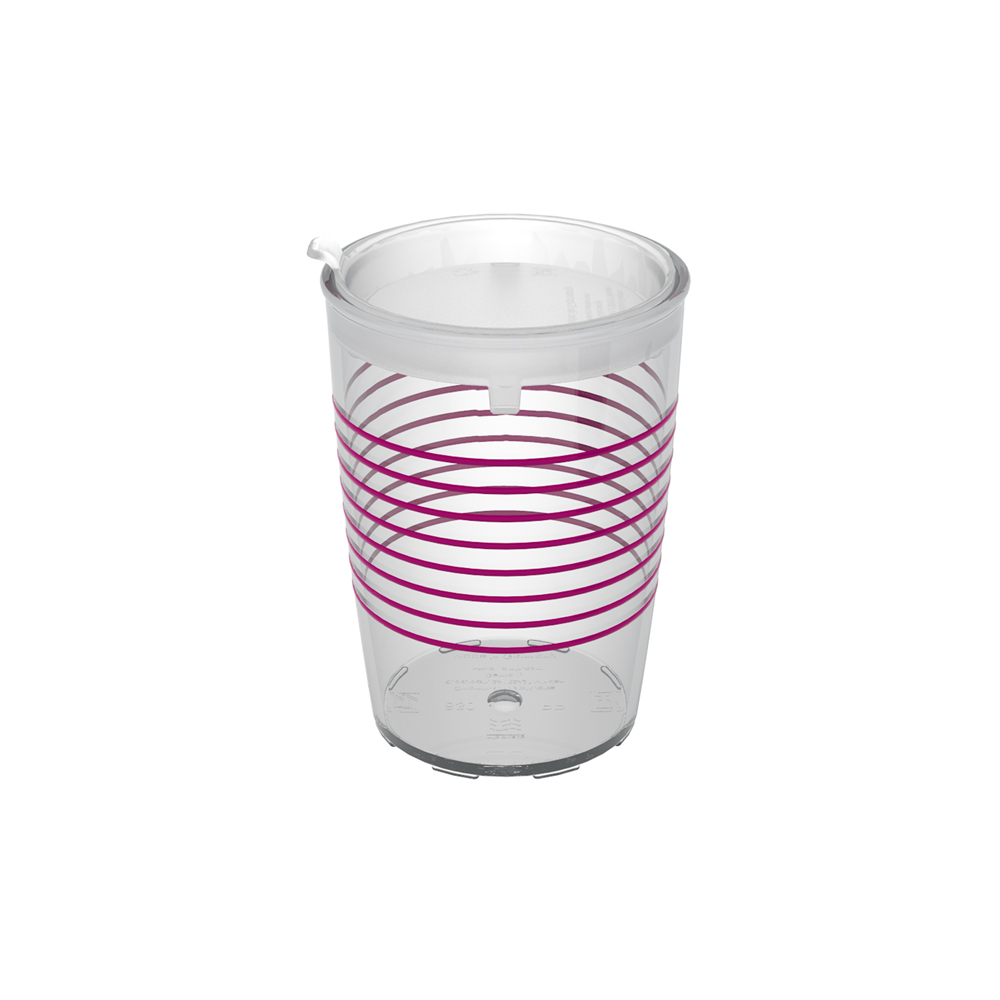 Non-slip cup with rings with discreet drinking lid