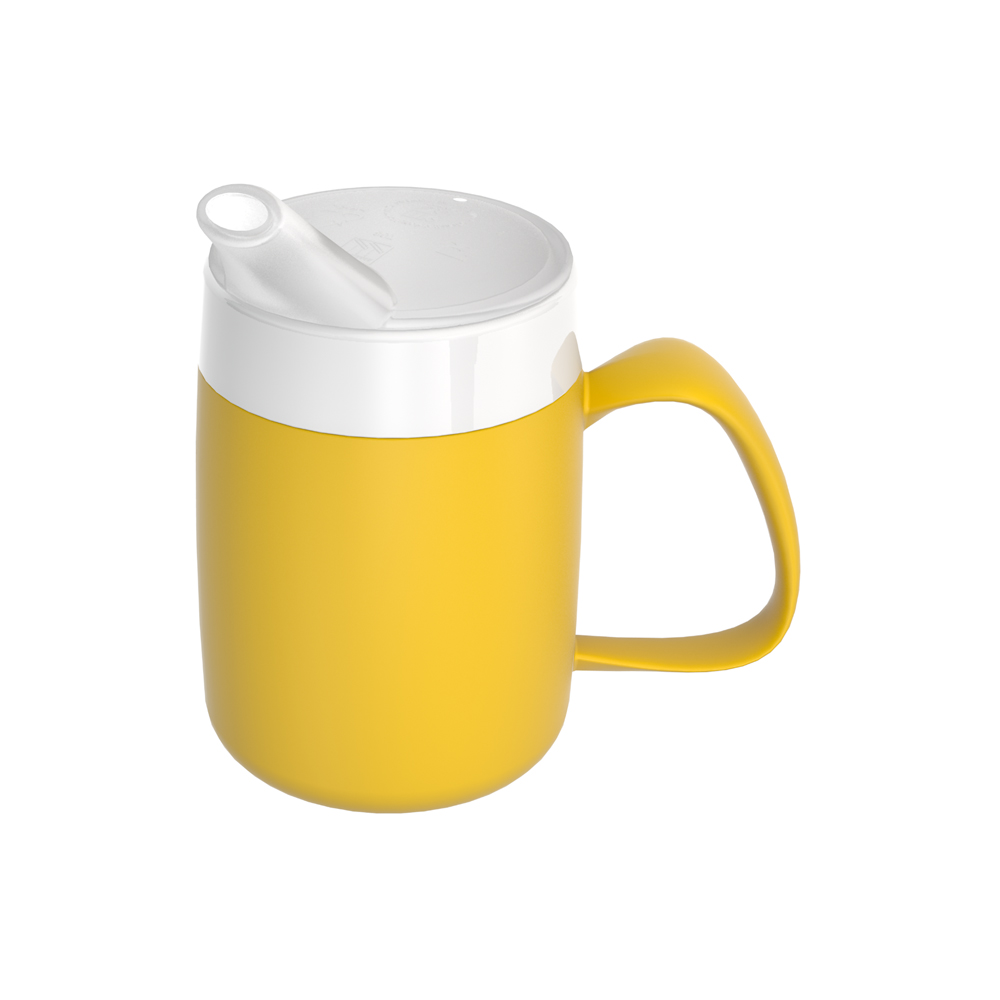 Mug with double wall and spouted lid large opening