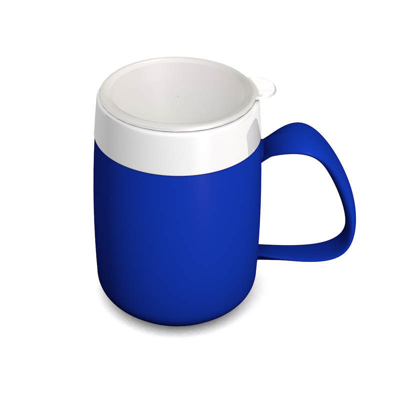 Mug with double wall and with lid