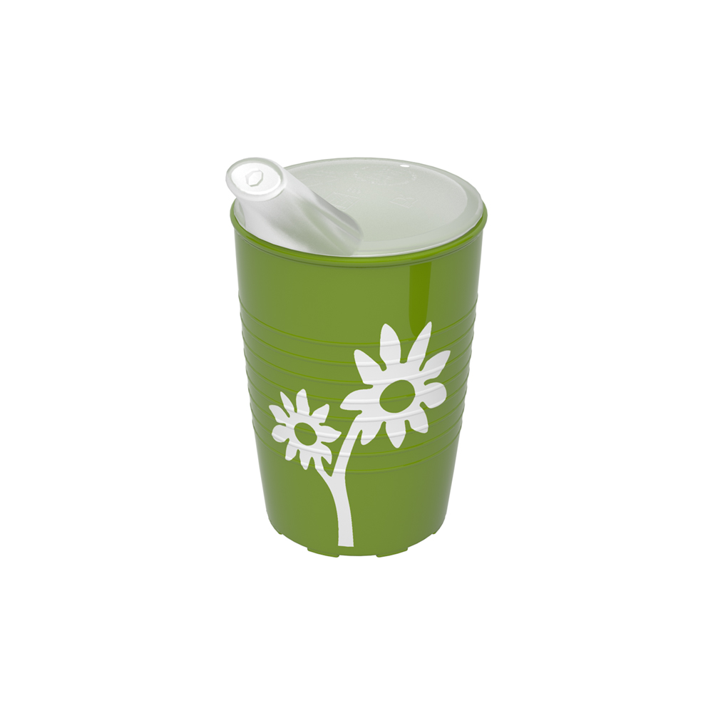 Becher mit Antirutsch-Trick Blume mit Schnabelaufsatz mit kleiner Öffnung