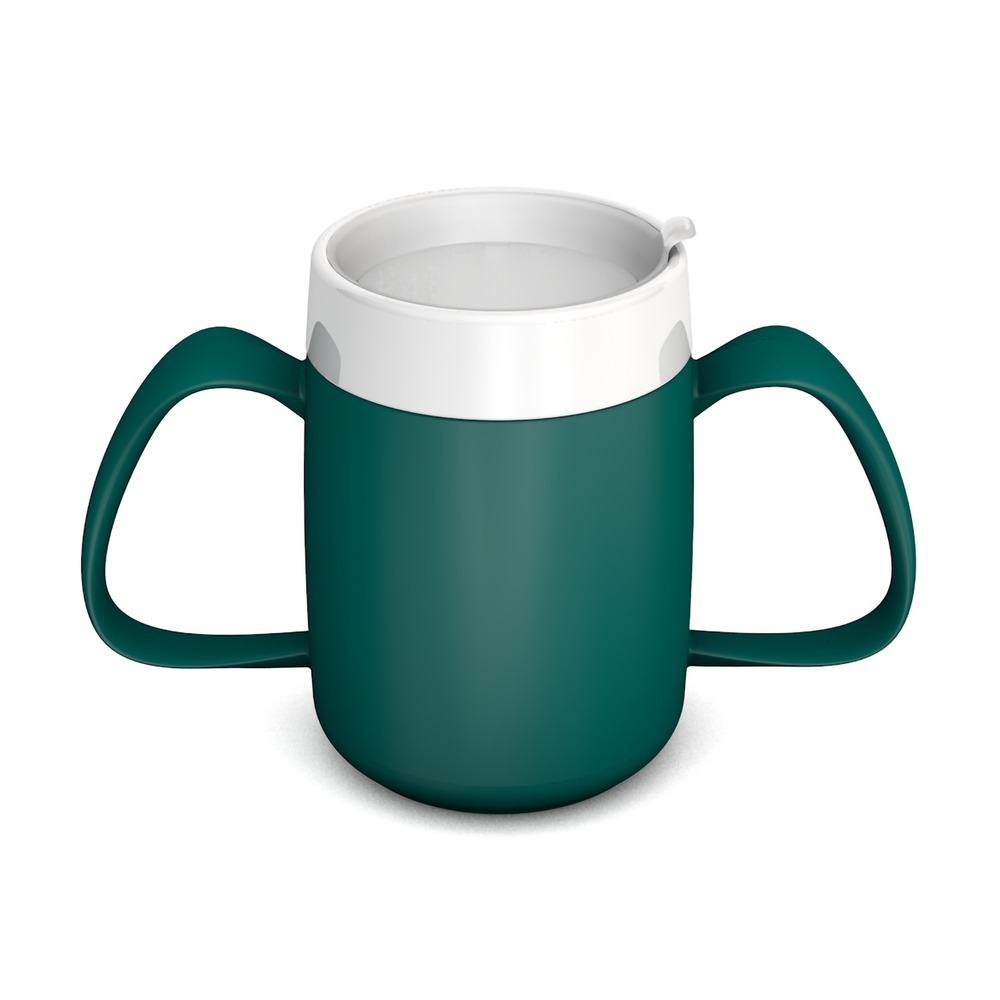 2-Henkel-Becher mit Trink-Trick mit unauffälligem Trinkaufsatz