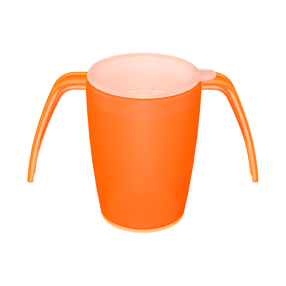 2-Henkel-Becher mit Aufsatz für Trinkhalme