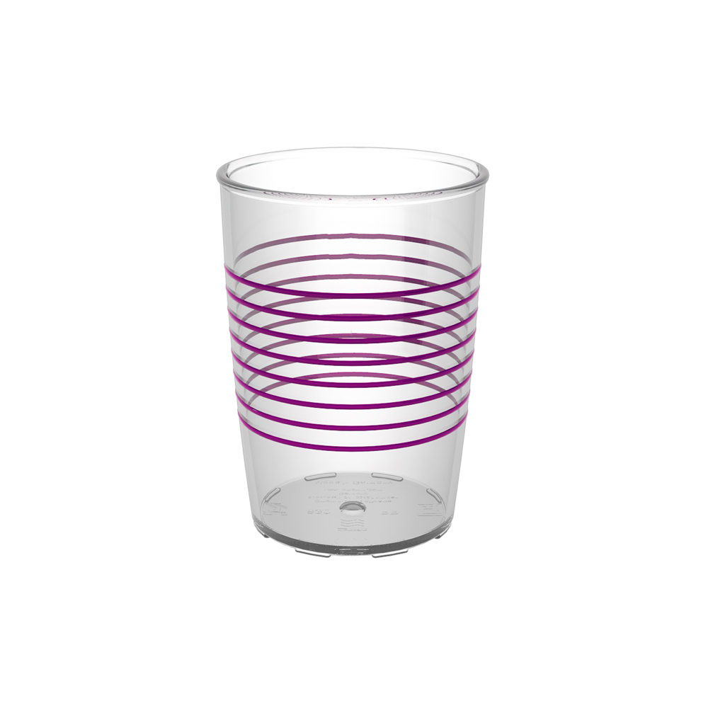 Non-slip cup with rings with discreet drinking lid