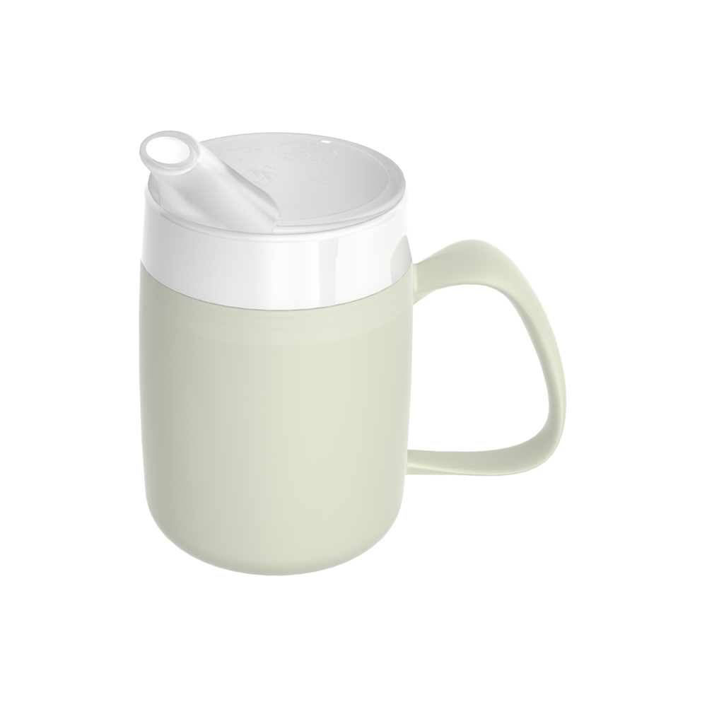 Mug with double wall and spouted lid large opening