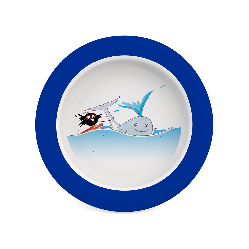 Small plate with sloped base for children