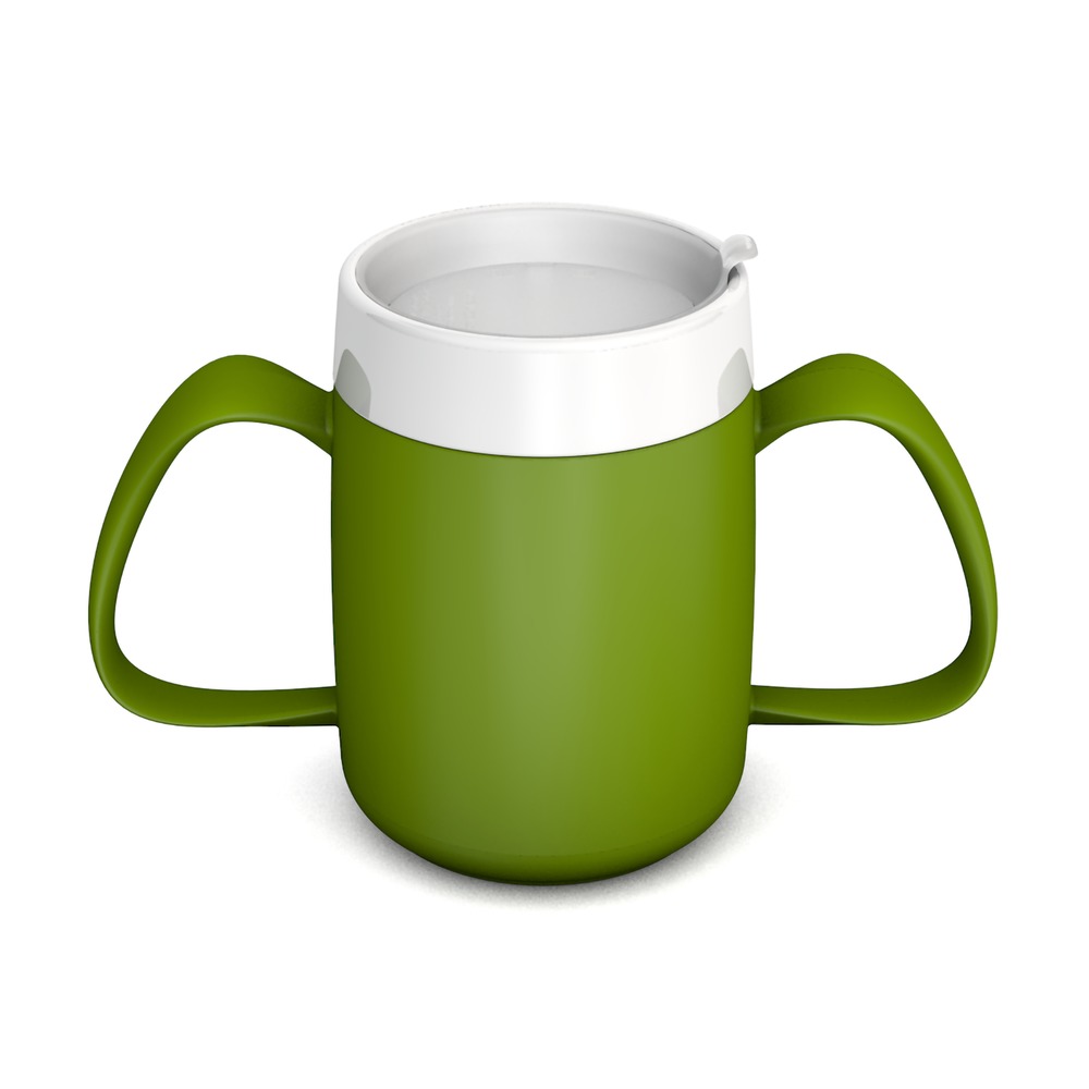 2-Henkel-Becher mit Trink-Trick mit unauffälligem Trinkaufsatz