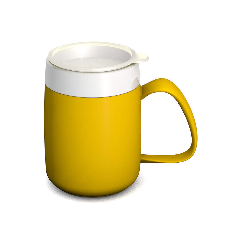 Becher mit Doppelwand mit Aufsatz für Trinkhalme