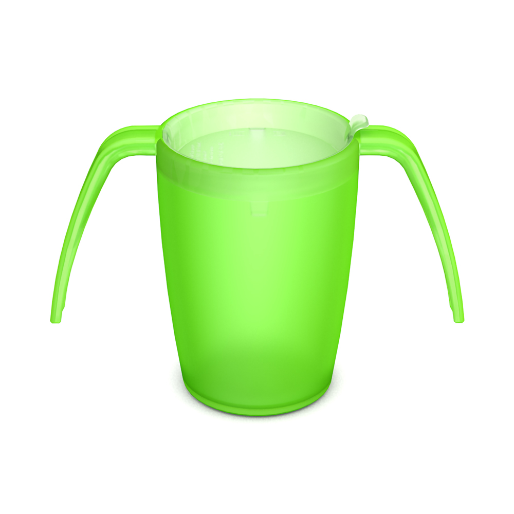 2-Henkel-Becher mit unauffälligem Trinkaufsatz