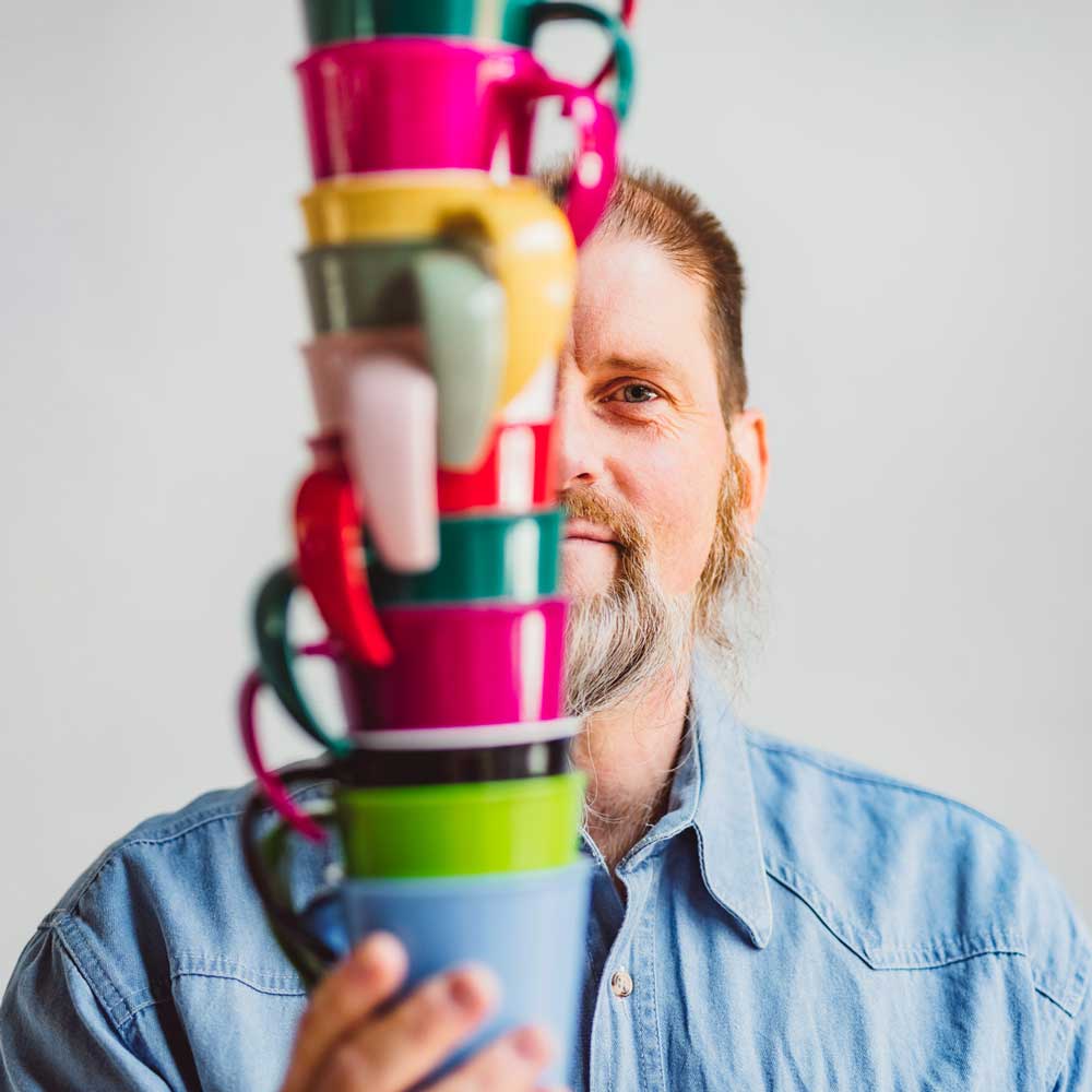 ORNAMIN-Kaffeepott-stapelbar ORNAMIN Kaffeepott gestapelt in vielen bunten Farben