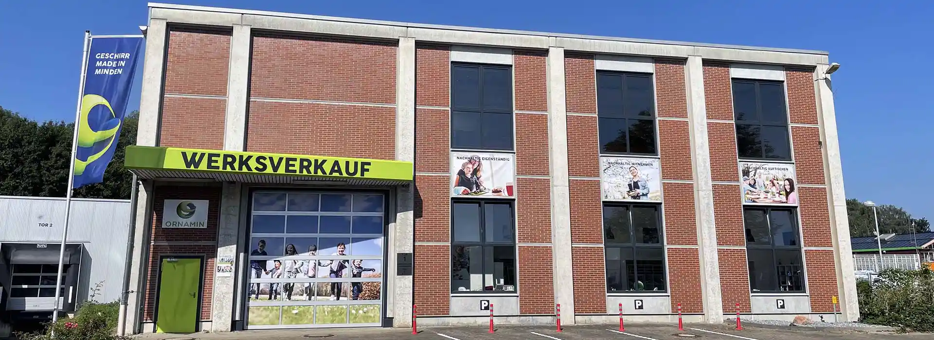 ORNAMIN-Werksverkauf-Minden-Kuckuckstrasse ORNAMIN Werksverkauf Frontansicht in Minden