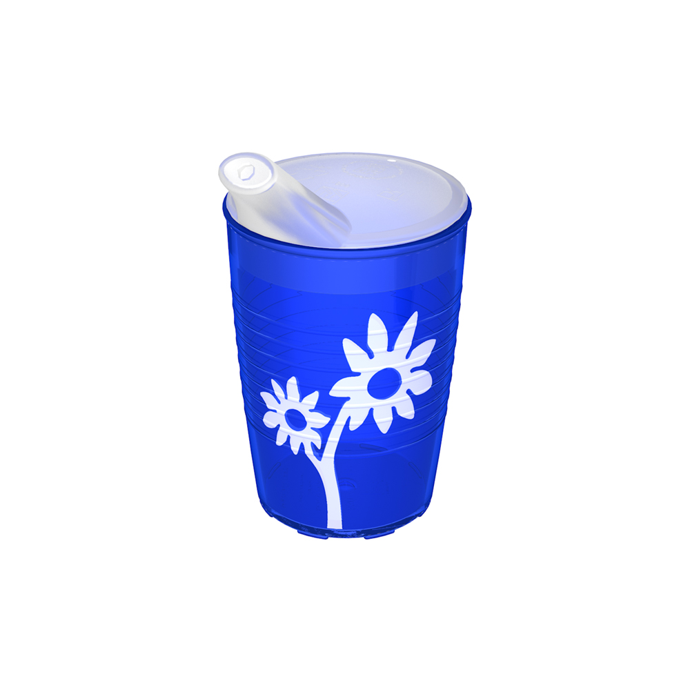 Becher mit Antirutsch-Trick Blume mit Schnabelaufsatz mit kleiner Öffnung