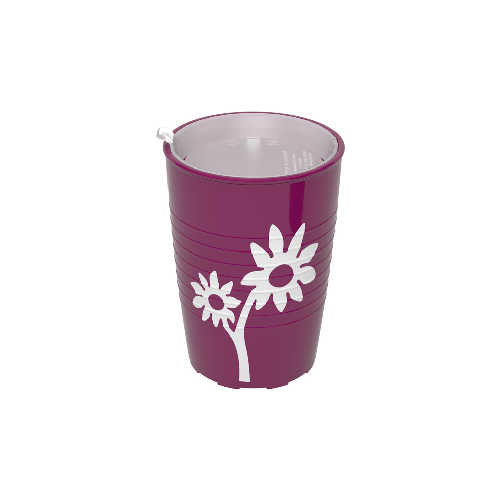 Non-slip cup with flower