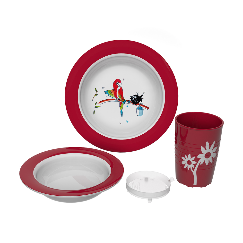 Children's tableware set sloped base