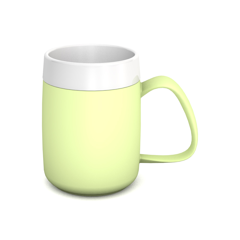 Mug with internal cone with discreet drinking lid