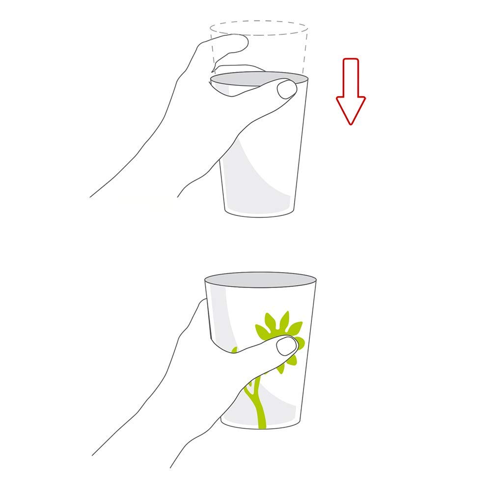 Becher mit Antirutsch-Trick Blume mit geschlossenem Aufsatz Becher mit Antirutsch-Trick Blume mit geschlossenem Aufsatz