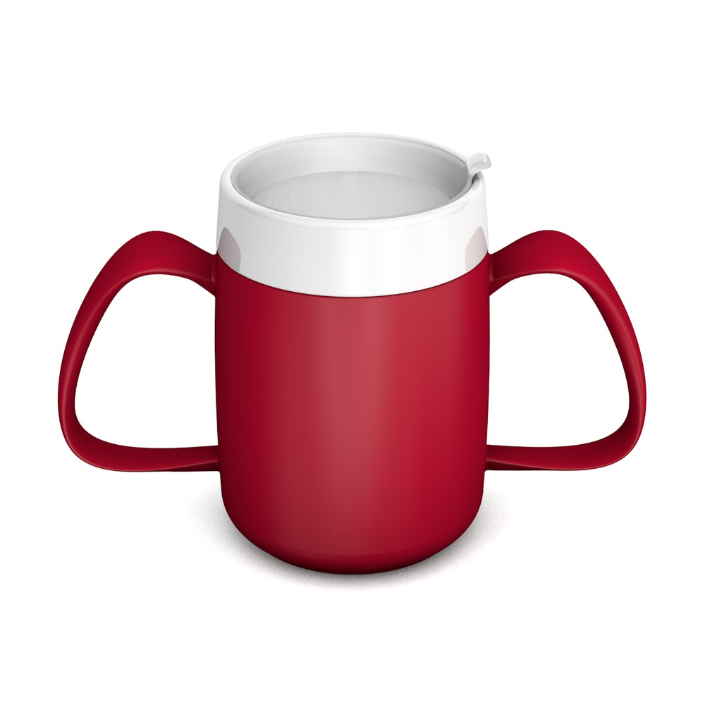 2-Henkel-Becher mit Trink-Trick mit unauffälligem Trinkaufsatz