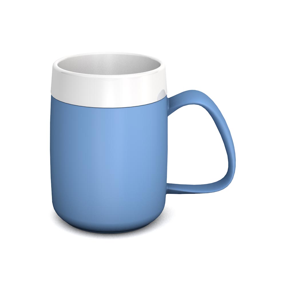 Mug with double wall and drinking lid for straws Mug with double wall and drinking lid for straws