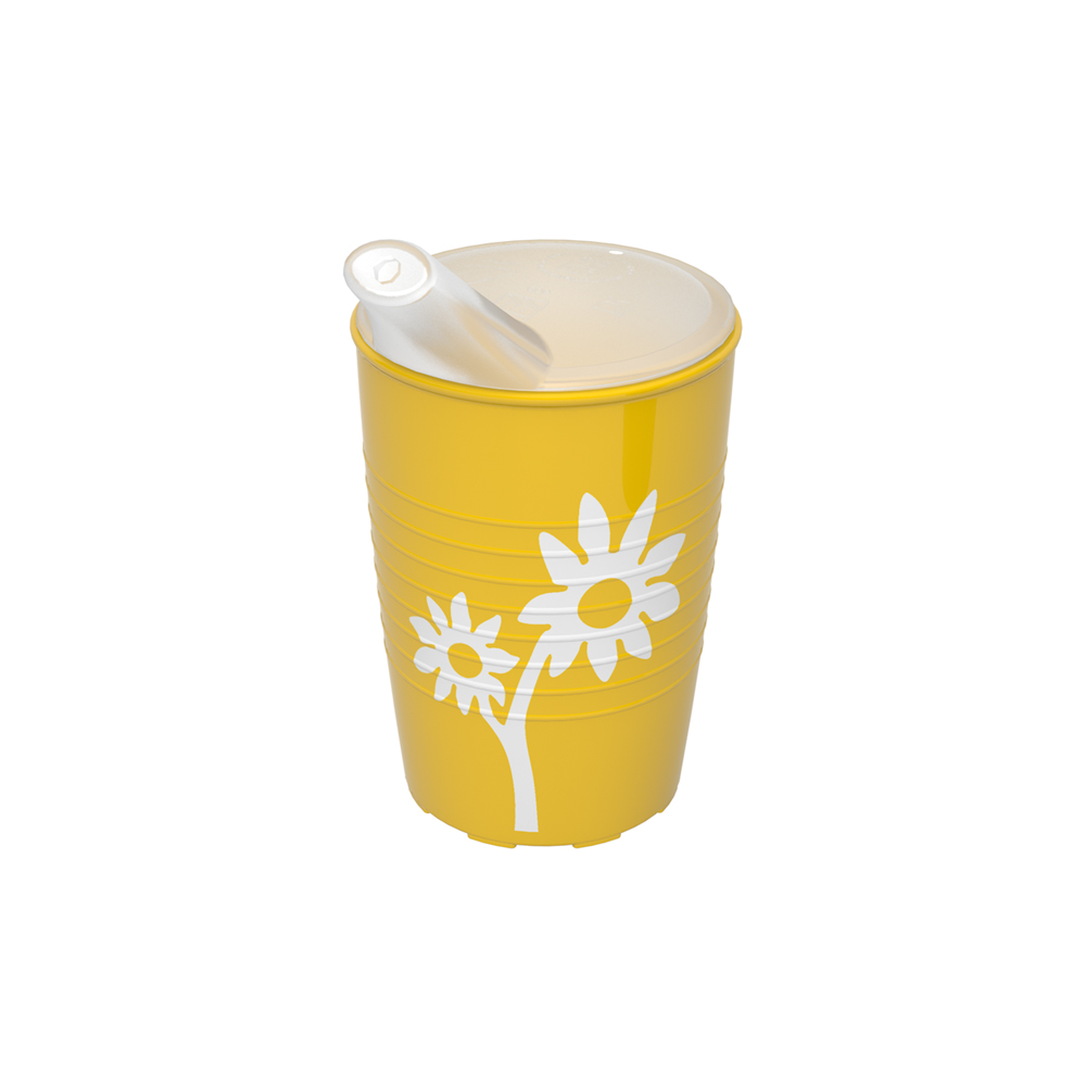 Non-slip cup with flower