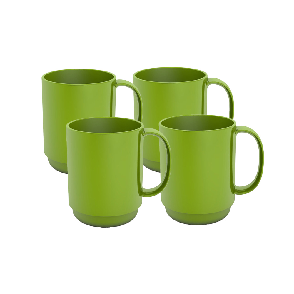 Set of 4 large handle mugs