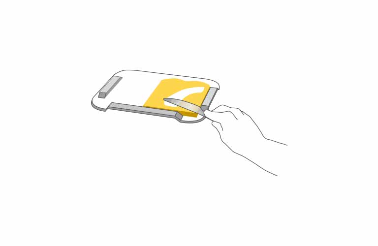 Illustration-von-einem-ORNAMIN-Essbrett-mit-Stopp-Trick Illustration von einem ORNAMIN Essbrett mit Stopp-Trick