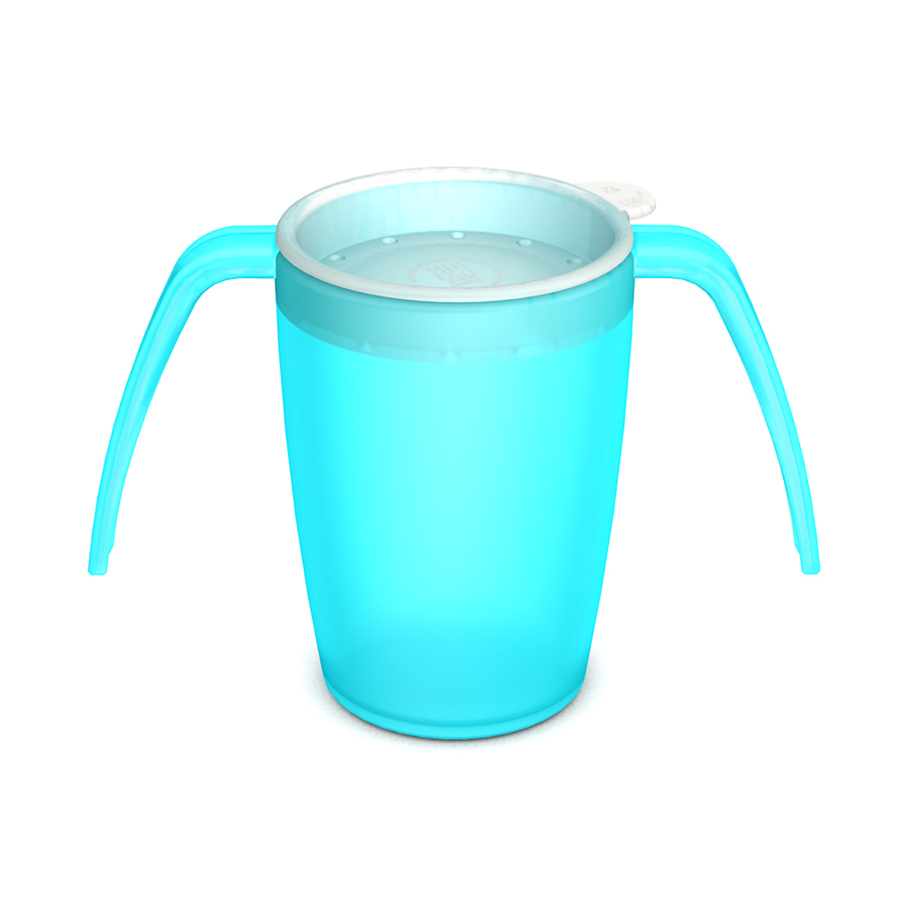 Two handled mug with therapeutic drinking lid