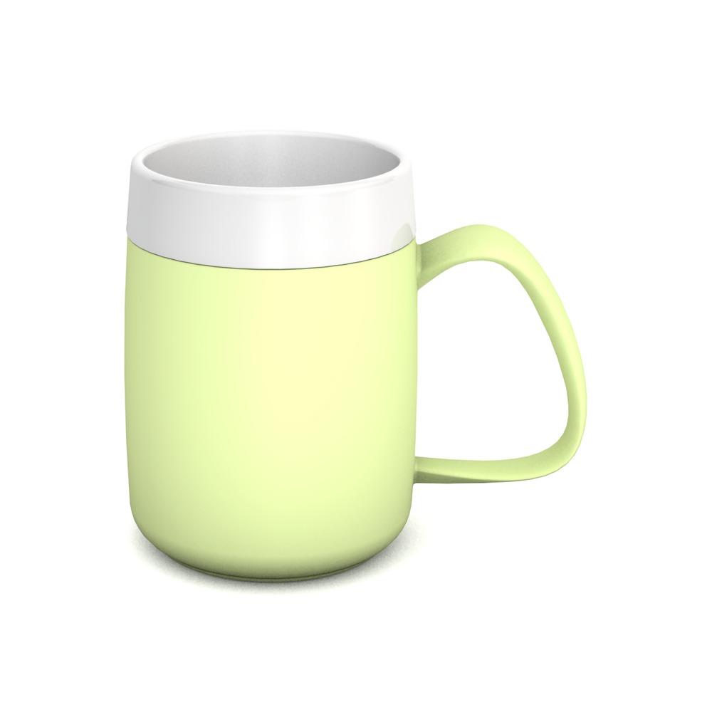 Mug with double wall and spouted lid large opening