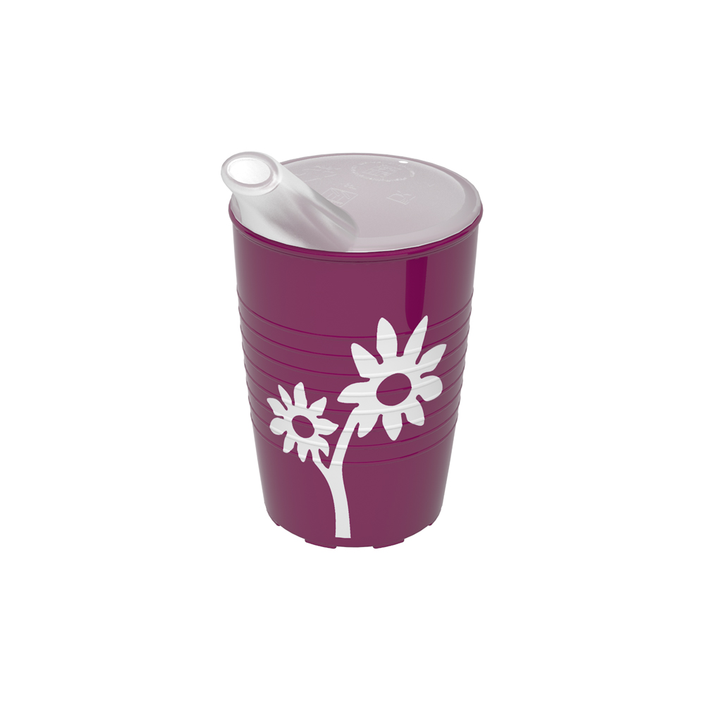 Becher mit Antirutsch-Trick Blume mit Schnabelaufsatz mit großer Öffnung