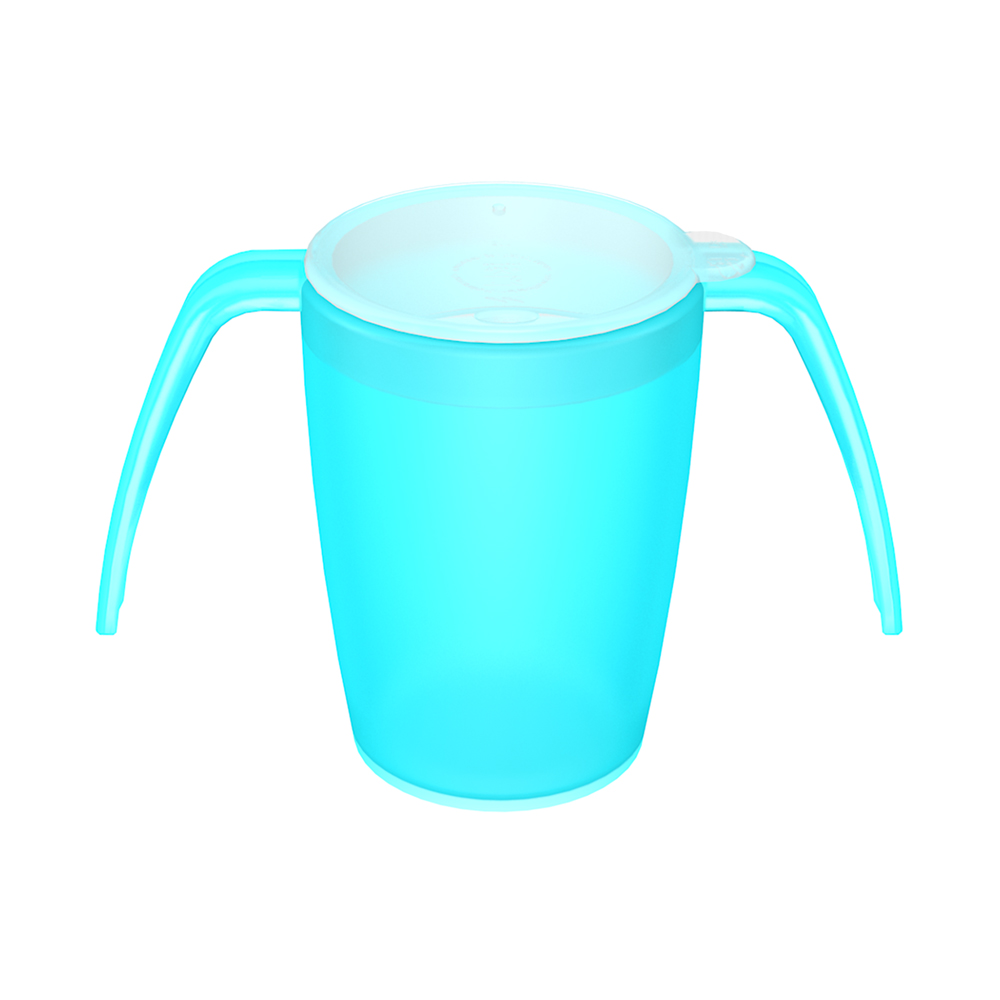 2-Henkel-Becher mit Aufsatz für Trinkhalme 