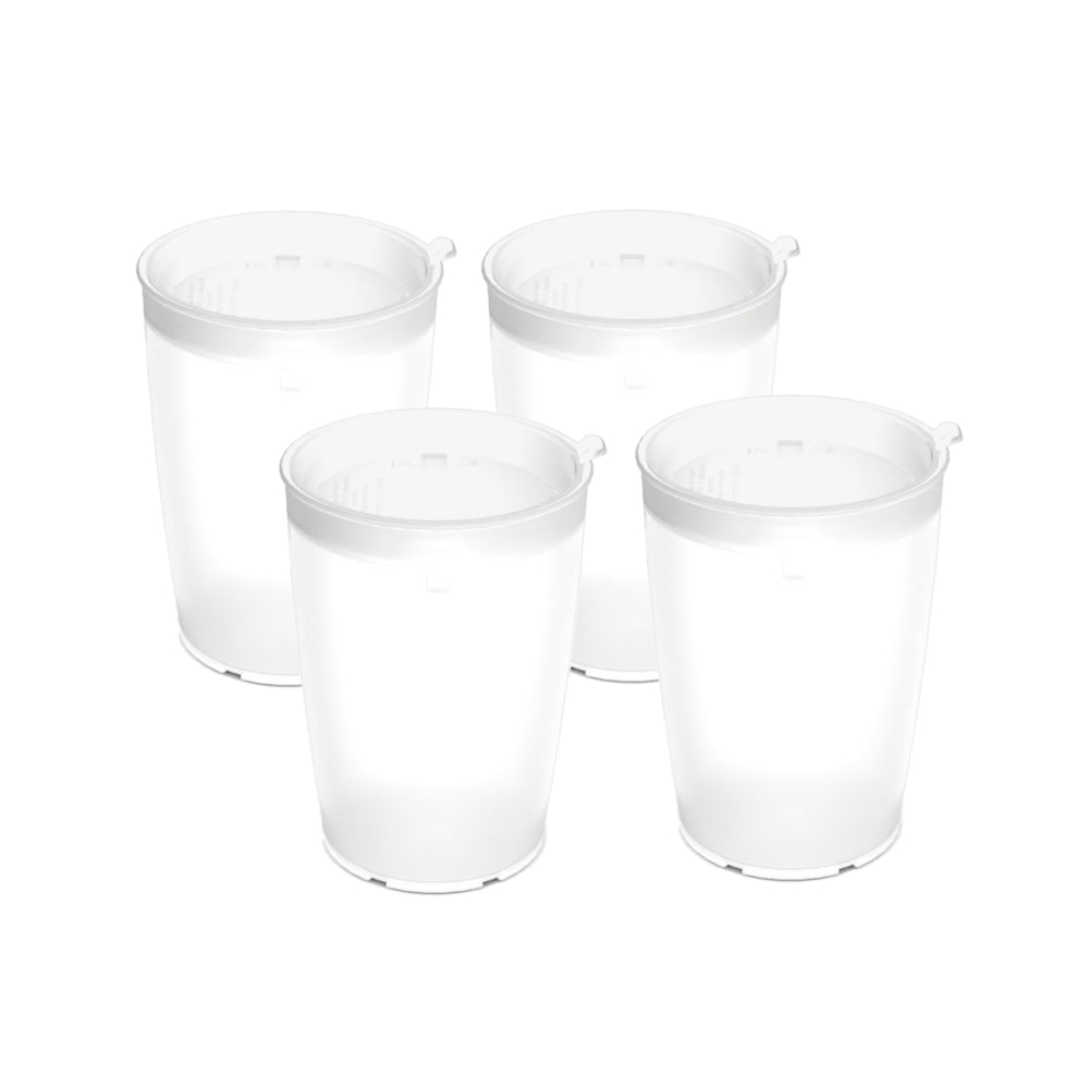 4er Set Pflegebecher mit unauffälligem Trinkaufsatz