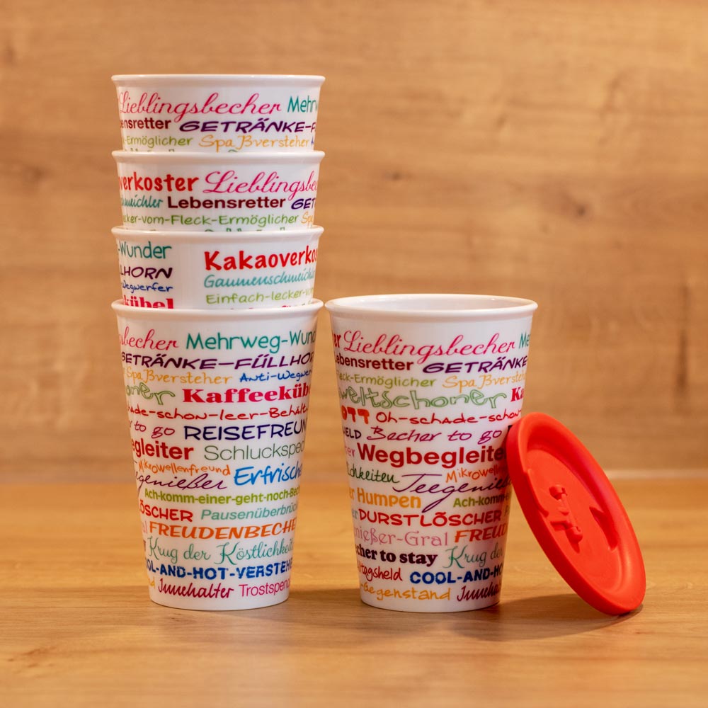 ORNAMIN-Coffee-to-go-Mehrwegbecher-Referenz-DRK-Blutspendedienst-west ORNAMIN-Coffee-to-go-Mehrwegbecher-im-Design-des-DRK-Blutspendedienst-west-gestapelt